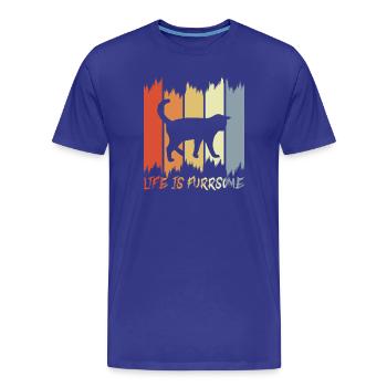 Katzen Witz - Männer Premium Bio T-Shirt - Königsblau - Vorne - Damien (186cm)
