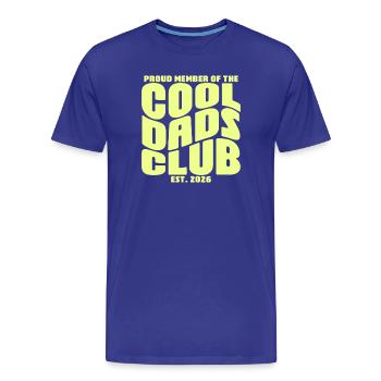 Cadeau de la fête des pères 2026 - Club des papas cool - T-shirt bio Premium Homme - bleu roi - Devant - Damien (186cm)