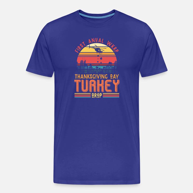Thanksgiving Turkey Drop Retro Geschenk - Männer Premium Bio T-Shirt - Königsblau