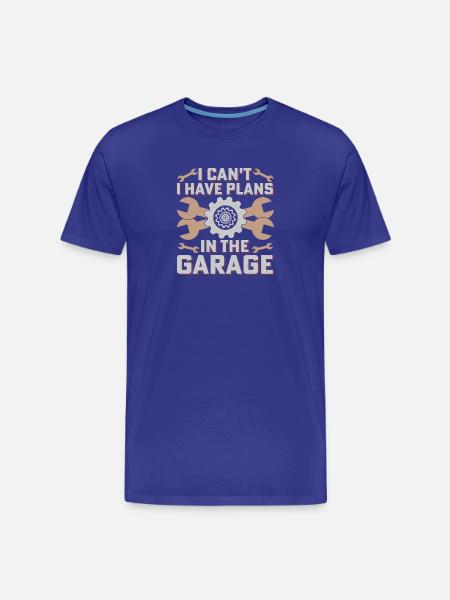 Garage Plans Tool Humor - Men's Premium Organic T-Shirt - royal blue