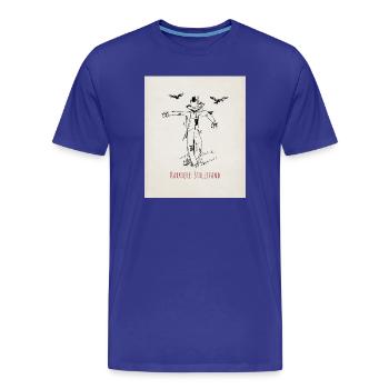 Karriere Stillstand Poster Lustige Vogelscheuche - Männer Premium Bio T-Shirt - Königsblau - Vorne - Damien (186cm)