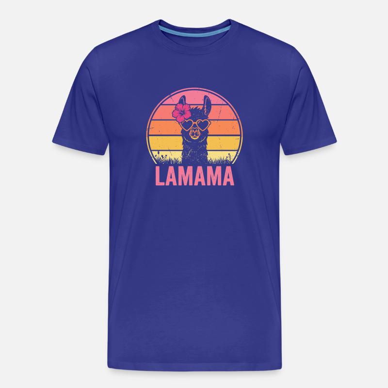 Lamama Llama Mama Mutter Tierliebhaber - Männer Premium Bio T-Shirt - Königsblau