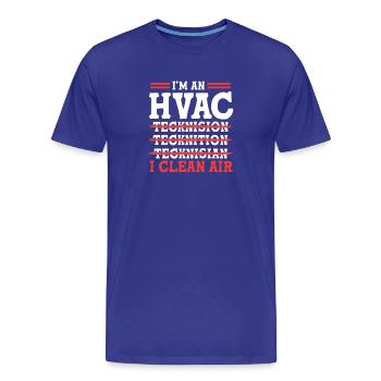 Technicien en climatisation de chauffage Technicien en réfrigération - T-shirt bio Premium Homme - bleu roi - Devant - Damien (186cm)