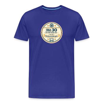 30er Geburtstag Retro Badge - Männer Premium Bio T-Shirt - Königsblau - Vorne - Damien (186cm)