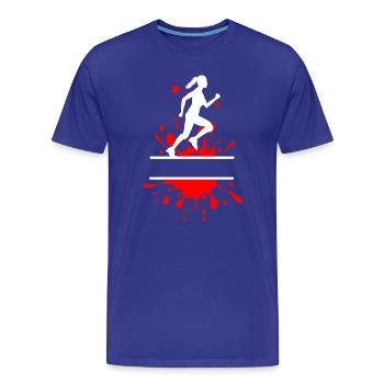 Femme Course dans la boue – Coureuse d’éclaboussures - T-shirt bio Premium Homme - bleu roi - Devant - Damien (186cm)