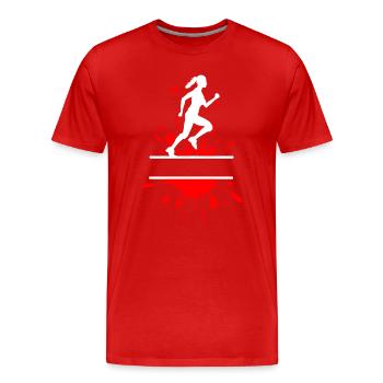 Mud Run Woman – Splash Runner - Männer Premium Bio T-Shirt - Rot - Vorne - Damien (186cm)