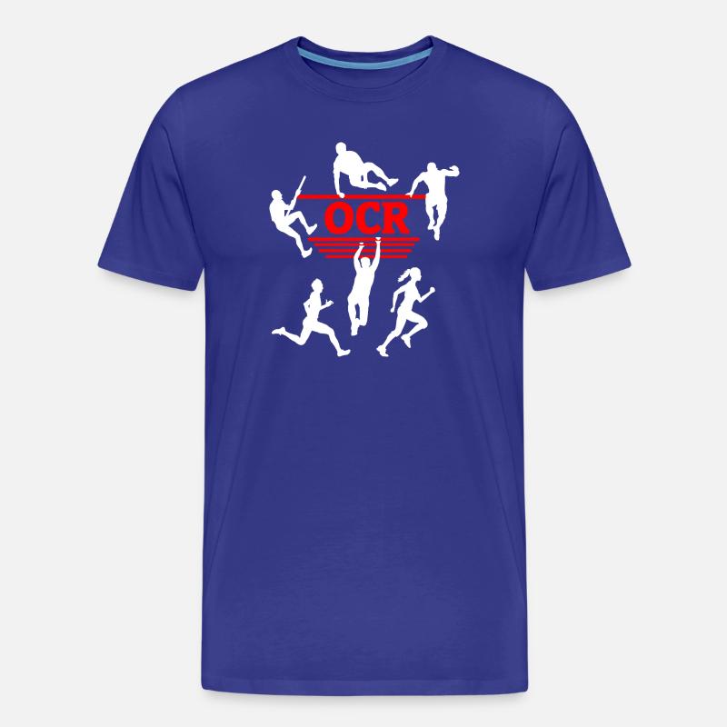 OCR Rouge – Conception de silhouettes d’obstacles - T-shirt bio Premium Homme - bleu roi