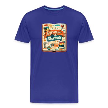 Ciseaux au lieu de raccourcis | Scrapbooking - T-shirt bio Premium Homme - bleu roi - Devant - Damien (186cm)