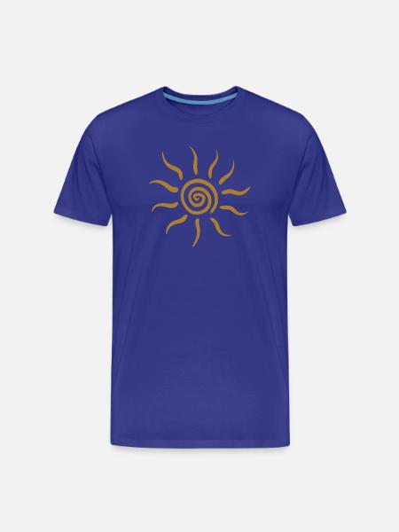 Golden Spiral Sunburst - Men's Premium Organic T-Shirt - royal blue