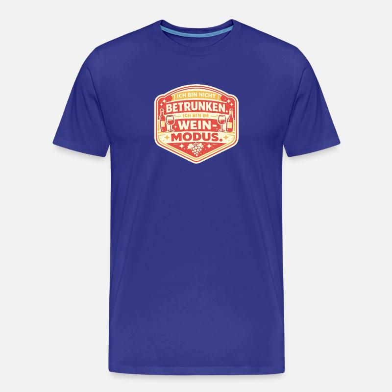 Wein Spruch - Männer Premium Bio T-Shirt - Königsblau