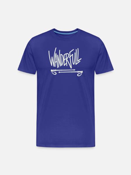 Wanderfull - Wortspiel mit Wanderstöcken - Männer Premium Bio T-Shirt - Königsblau