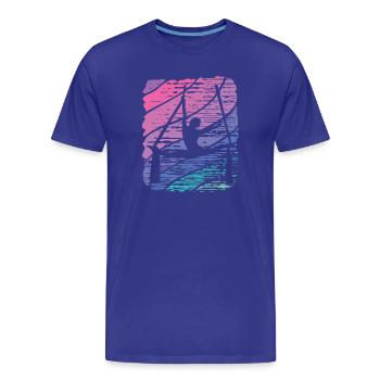 Tissu vertical Acrobaties aériennes vintage Soie aérienne - T-shirt bio Premium Homme - bleu roi - Devant - Damien (186cm)