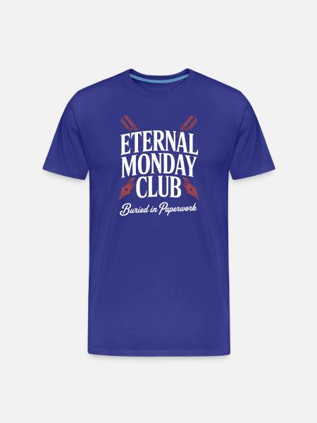 Eternal Monday Club: Paperwork - Men's Premium Organic T-Shirt - royal blue