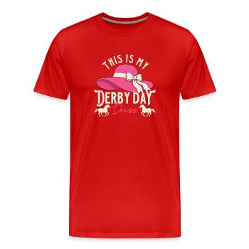 Das ist mein Dress-Derby-Pferderenn-Humor - Männer Premium Bio T-Shirt - Rot - Vorne - Damien (186cm)