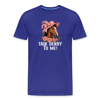 Hippodrome de courses de chevaux Derby Pur-sang - T-shirt bio Premium Homme - bleu roi - Devant - Damien (186cm)