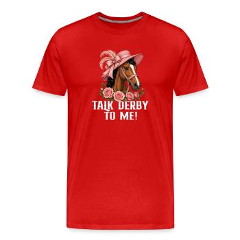 Thoroughbred Derby Horse Racing Racetrack - Men's Premium Organic T-Shirt - red - Front - Damien (186cm)