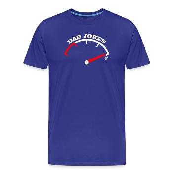 Conception du Tee Meter Dad Jokes - T-shirt bio Premium Homme - bleu roi - Devant - Damien (186cm)