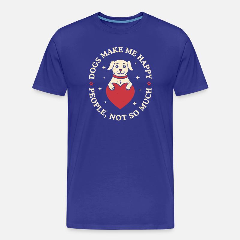 Hunde machen mich glücklich - Männer Premium Bio T-Shirt - Königsblau