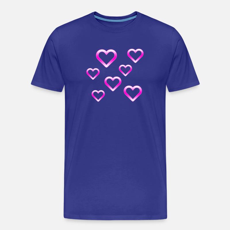 Herzen - Männer Premium Bio T-Shirt - Königsblau