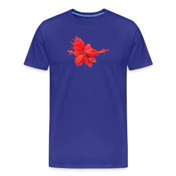 Vibrant_Scarlet_Sage_Red_Salvia_Flower_Art - T-shirt bio Premium Homme - bleu roi - Devant - Damien (186cm)