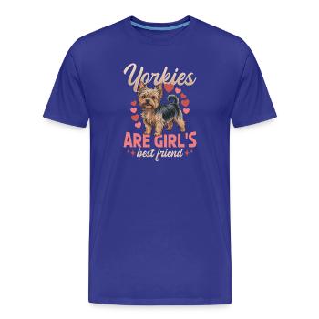 Yorkshire Terrier Yorkshire Race de chien Yorkshire - T-shirt bio Premium Homme - bleu roi - Devant - Damien (186cm)