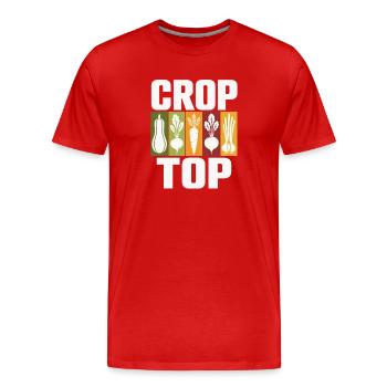 Vegetable Icons Crop Top Design - Men's Premium Organic T-Shirt - red - Front - Damien (186cm)