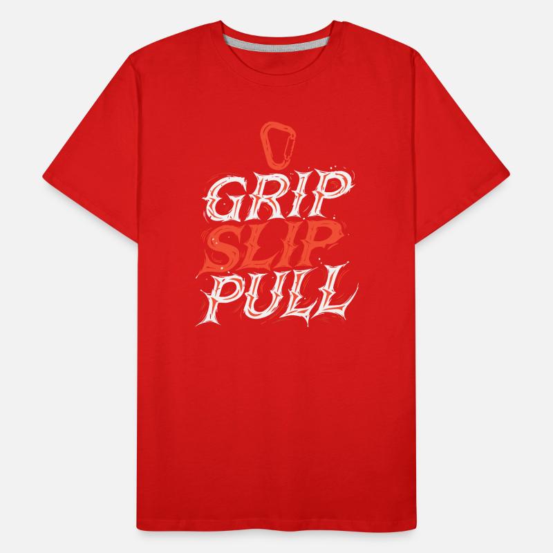 Grip Slip Pullover Dynamische Typografie Männer Premium Bio T-Shirt