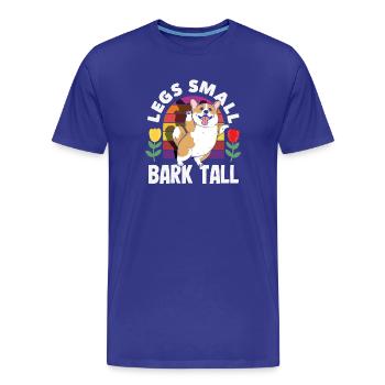 Kurze Beine, Große Einstellung, Corgi - Männer Premium Bio T-Shirt - Königsblau - Vorne - Damien (186cm)