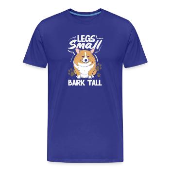 Kurze Beine, Große Einstellung, Corgi - Männer Premium Bio T-Shirt - Königsblau - Vorne - Damien (186cm)