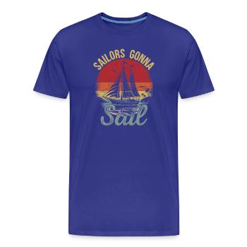 Sailors Gonna Sail Captain Sail Sailor - Männer Premium Bio T-Shirt - Königsblau - Vorne - Damien (186cm)