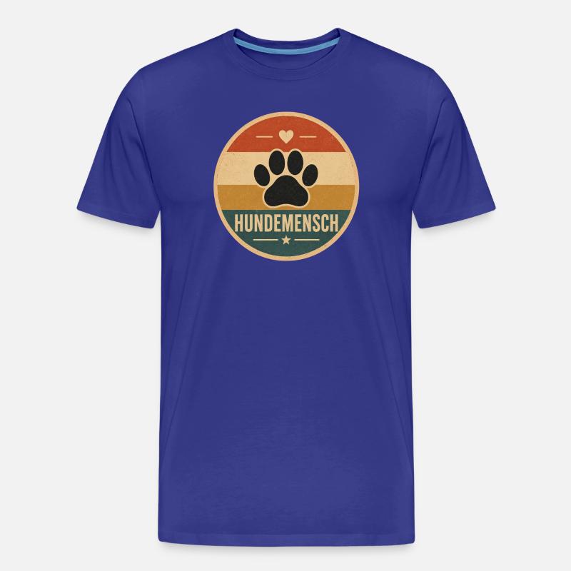 Hundemensch Retro - Männer Premium Bio T-Shirt - Königsblau