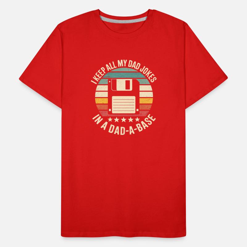 Retro Floppy Disk Humor Dad Jokes Database Database Men's Premium Organic T-Shirt