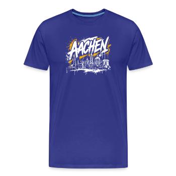 München Graffiti Skyline - Männer Premium Bio T-Shirt - Königsblau - Vorne - Damien (186cm)