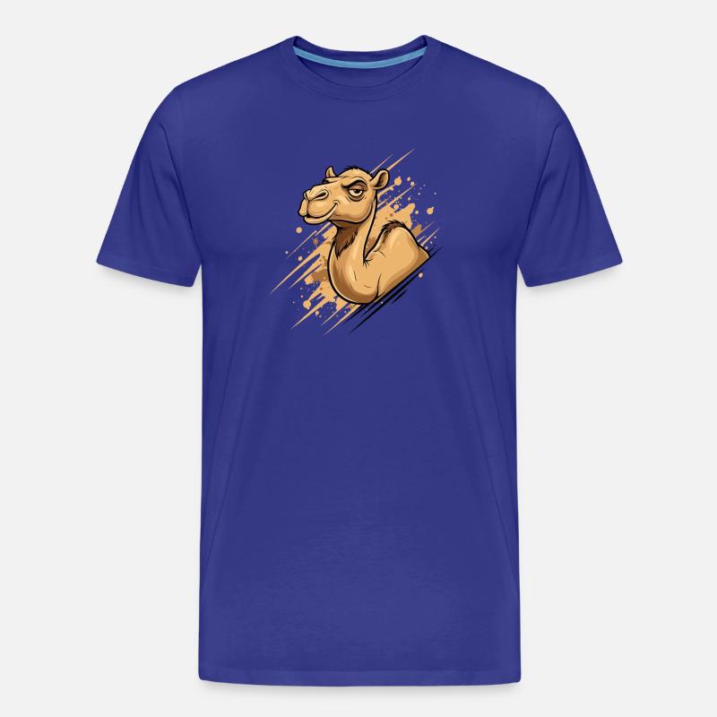 Kamel Karikatur Spritz-Splash - Männer Premium Bio T-Shirt - Königsblau