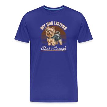 Yorkshire Terrier Yorkshire Race de chien Yorkshire - T-shirt bio Premium Homme - bleu roi - Devant - Damien (186cm)