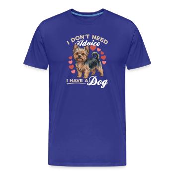 Yorkshire Terrier Yorkshire Race de chien Yorkshire - T-shirt bio Premium Homme - bleu roi - Devant - Damien (186cm)