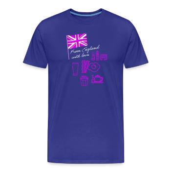 EXANGLIA (Texte violet + blanc) - T-shirt bio Premium Homme - bleu roi - Devant - Damien (186cm)