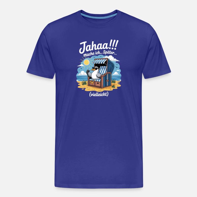 Jahaa mache ich spaeter vielleicht Moewe - Männer Premium Bio T-Shirt - Königsblau