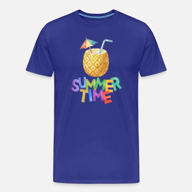 Sommerzeit Ananasgetränk - Männer Premium Bio T-Shirt - Königsblau