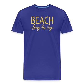La plage t’apporte de la joie - T-shirt bio Premium Homme - bleu roi - Devant - Damien (186cm)