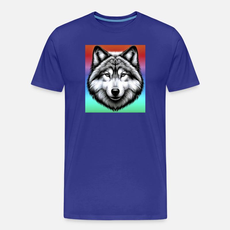 Wolf - Männer Premium Bio T-Shirt - Königsblau