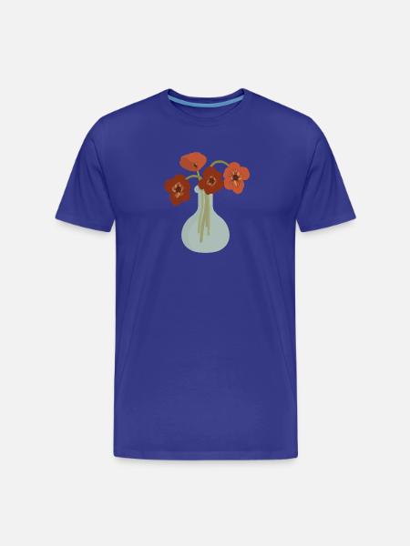 Rote Mohnvase Floral - Männer Premium Bio T-Shirt - Königsblau