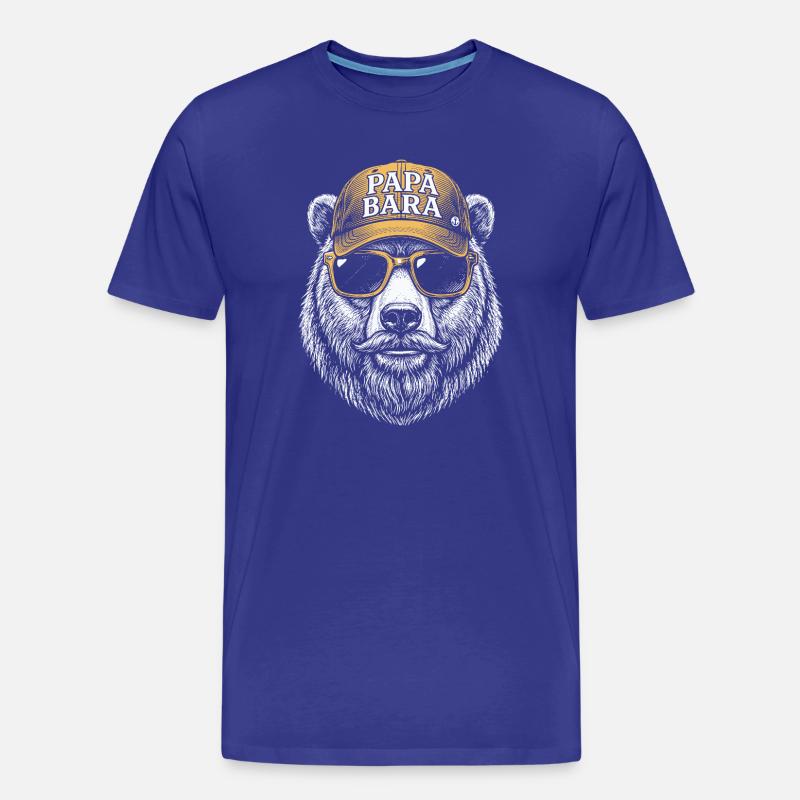 Papa Bara Hipster Cap - Männer Premium Bio T-Shirt - Königsblau