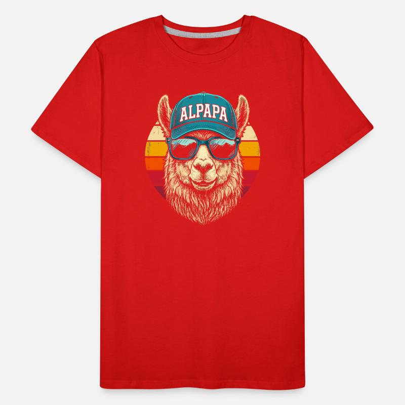 Alpaca Retro Sunglasses Cap Men's Premium Organic T-Shirt