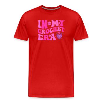 Dans ma zone crochet - T-shirt bio Premium Homme - rouge - Devant - Damien (186cm)