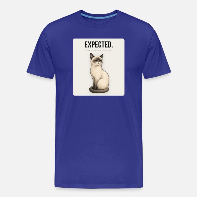 EXPECTED Sarcastic Cat Design - Männer Premium Bio T-Shirt - Königsblau