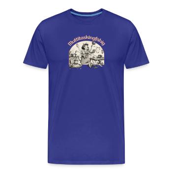 Multitasking? Nein. Muttitasking - Chaos? Läuft! - Männer Premium Bio T-Shirt - Königsblau - Vorne - Damien (186cm)