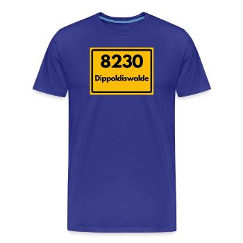 OLD POSTCODE ZIP CODE 8230 DIPPOLDISWALDE SAXONY - Men's Premium Organic T-Shirt - royal blue - Front - Damien (186cm)