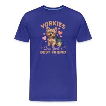 Yorkshire Terrier Yorkshire Race de chien Yorkshire - T-shirt bio Premium Homme - bleu roi - Devant - Damien (186cm)