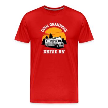 Cooles Opa-Wohnmobilleben - Männer Premium Bio T-Shirt - Rot - Vorne - Damien (186cm)